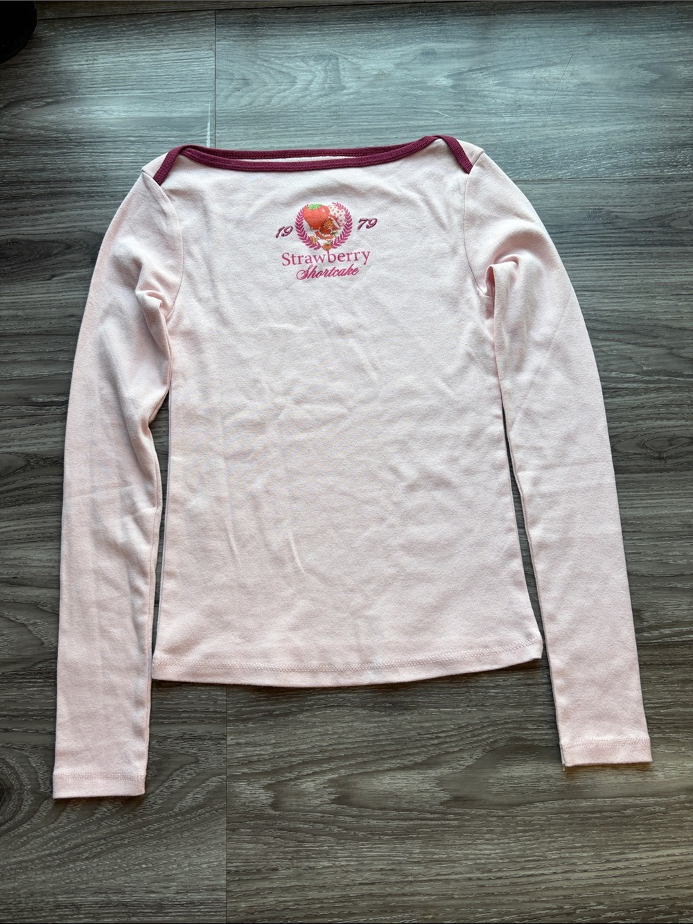 The World of Strawberry Shortcake Pink Long Sleeve Tee 1979 100% Cotton XS